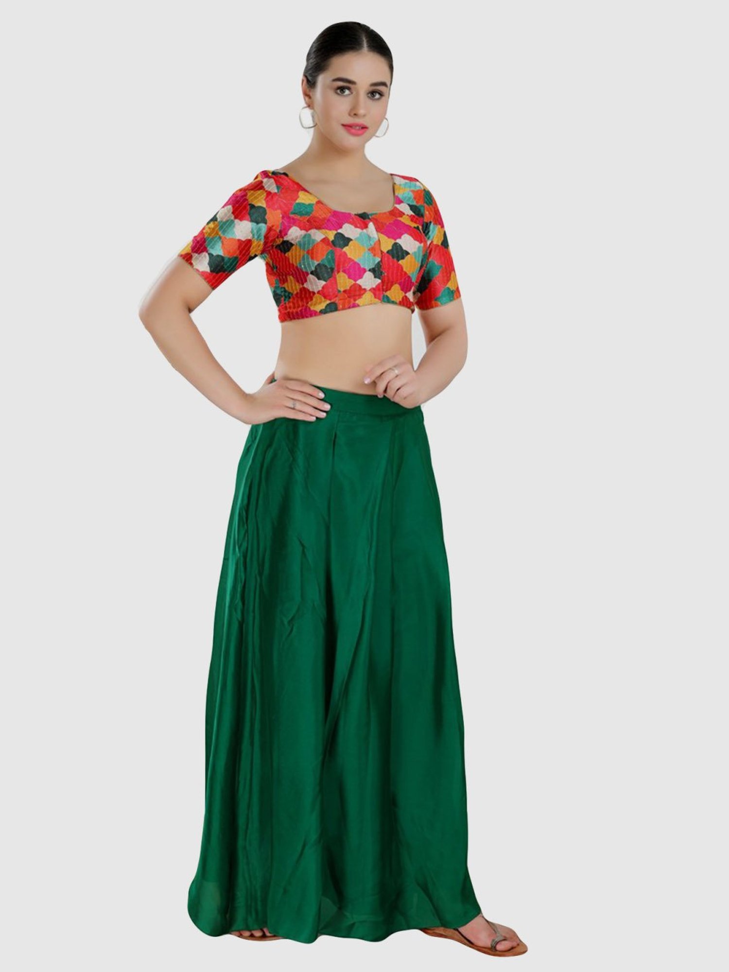 Salwar Studio Red Printed Blouse