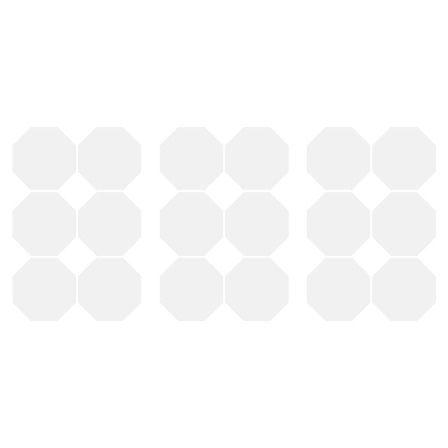 LiteMark 3.5 Inch Black Removable Octagon Decals - Pack of 18