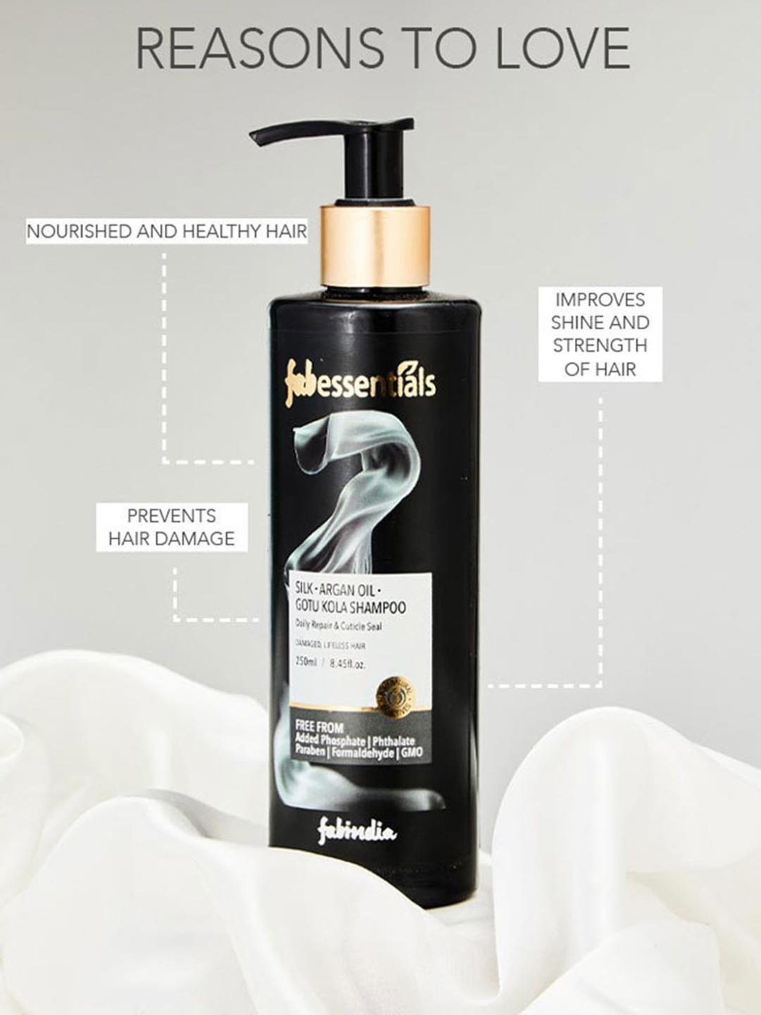 Fabessentials Silk, Argan Oil & Gotu Kola Shampoo - 250 ml