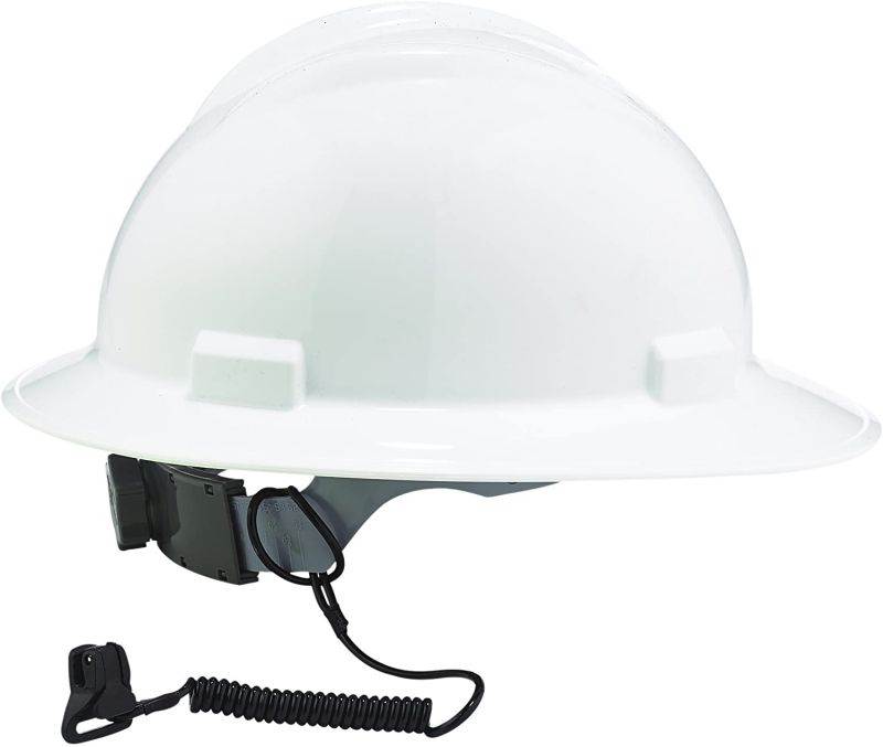 ERGODYNE 3158 Coil Hard Hat Lanyard,Clamp,13in.L,Black