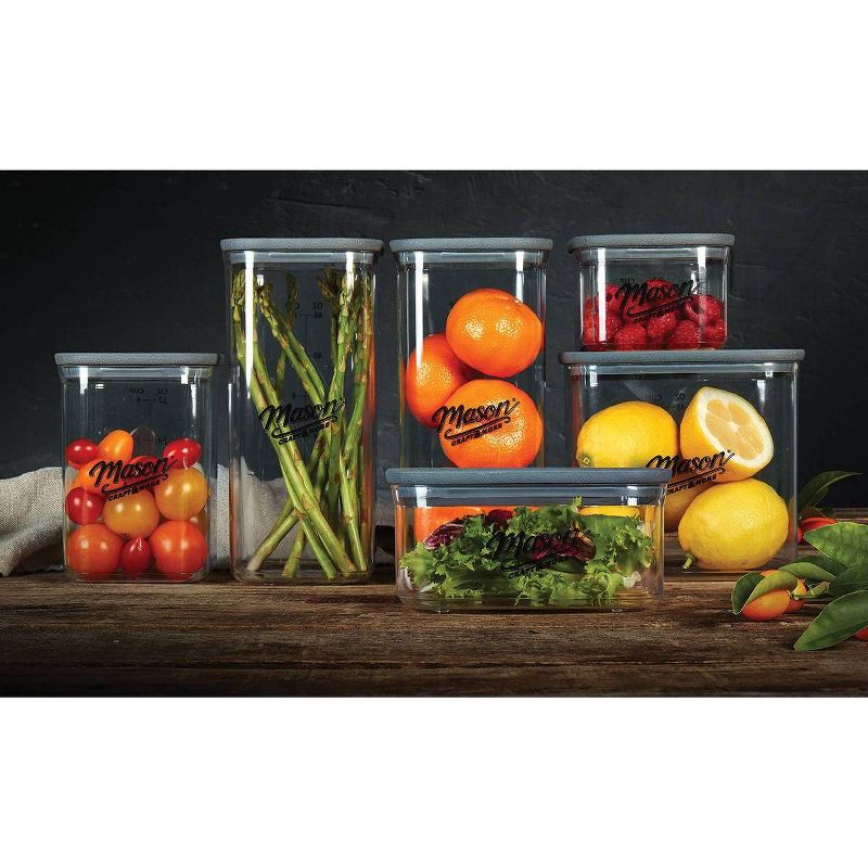 Mason Craft & More Set of 6 Stackable Food Storage Containers
