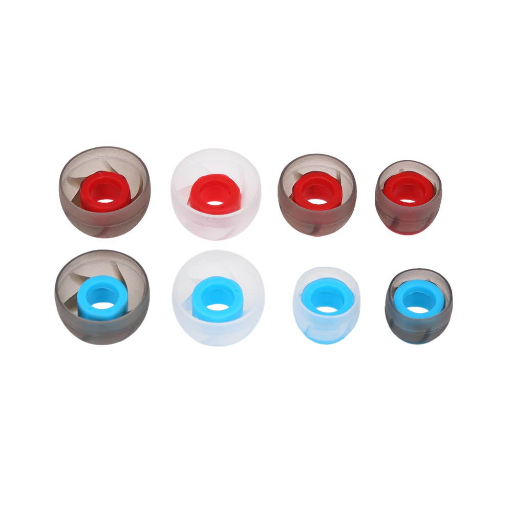 12 Pairs 24 PCS L M S 4.5mm Soft Silicone Ear Pads In-Ear Earphone Covers Dual Color Earbud Tips Earbuds Eartips