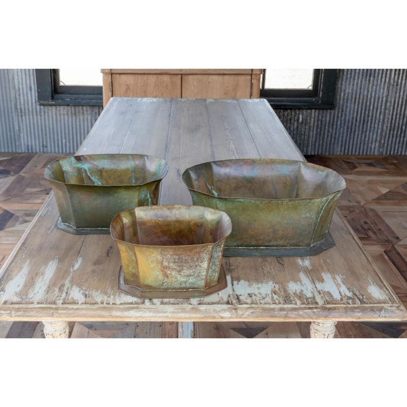 Set of 2 Metal Planters White - CosmoLiving by Cosmopolitan