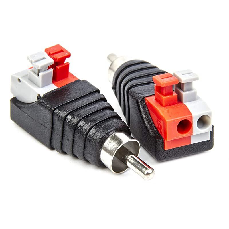 Speaker Wire Cable to Audio Male RCA Connector Adapter Jack Plug 10pcsSet