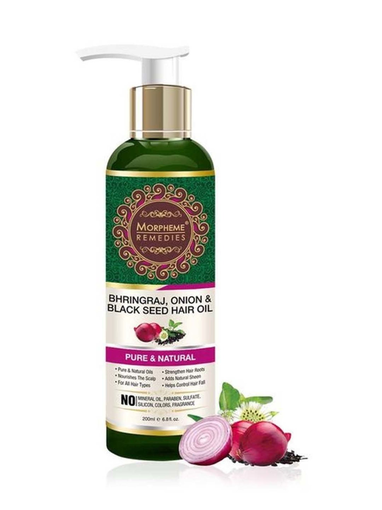 Morpheme Remedies Bhringraj, Onion & Black Seed Hair Oil - 200 ml