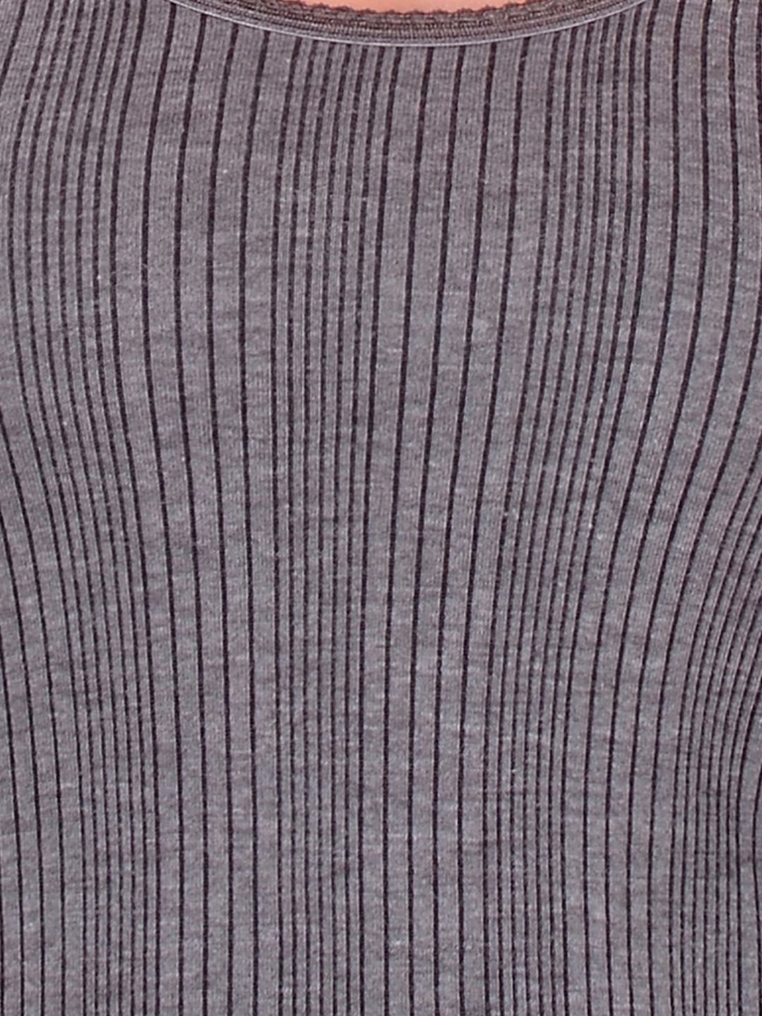 LUX Inferno Grey Striped Thermal Top Leggings Set - Pack Of 2