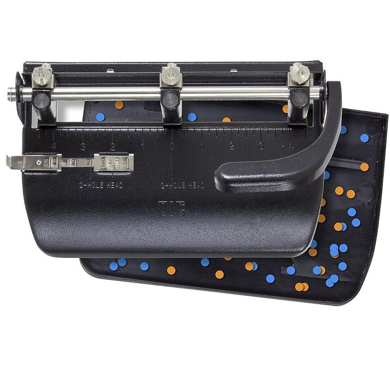 Officemate 2-3 Hole Punch Adjustable w/Lever Handle Punch 32 Sheets BK 90078