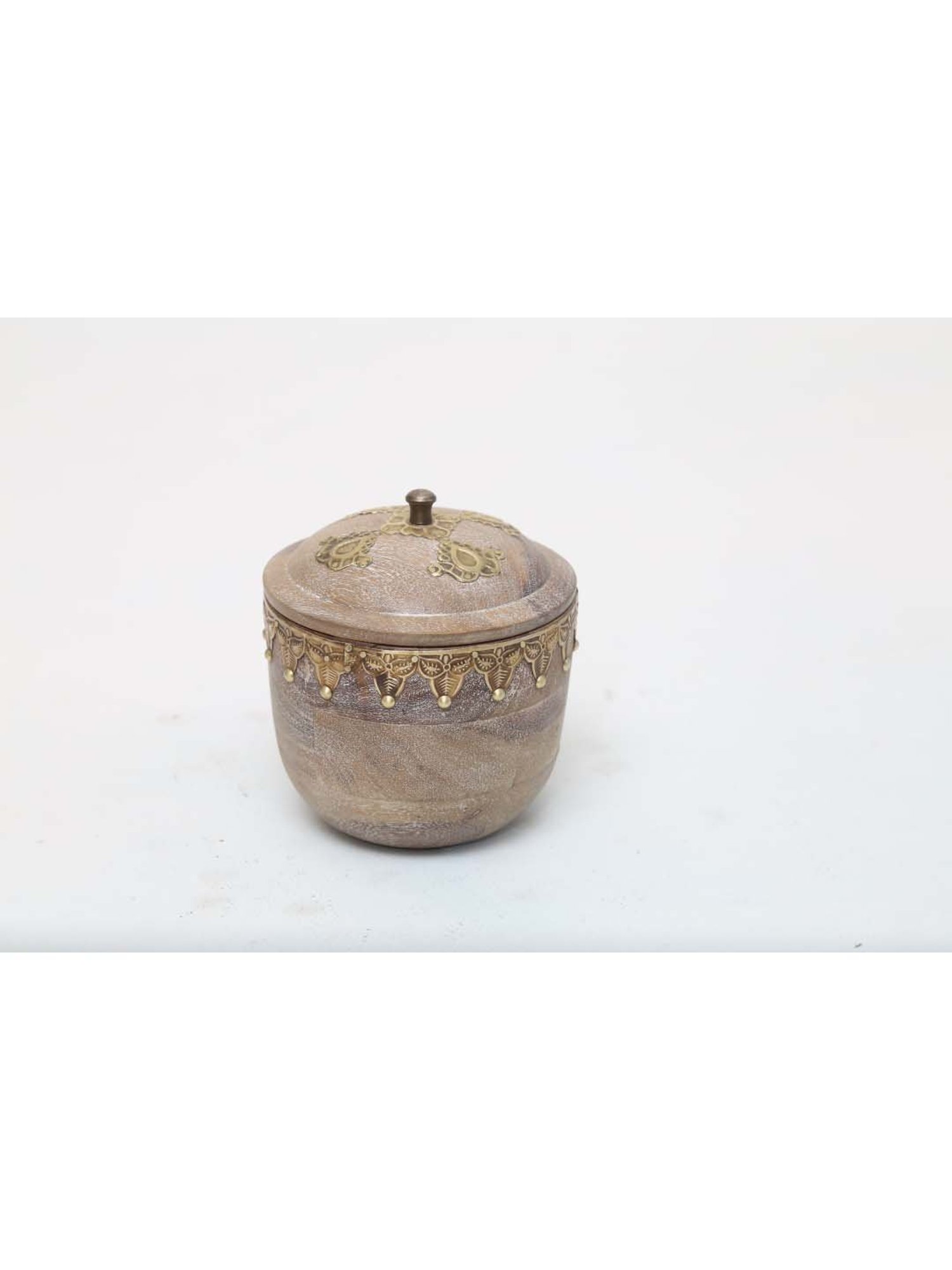 Artisans Rose Brown & Golden Mango Wood Jewellery Box - Set of 1