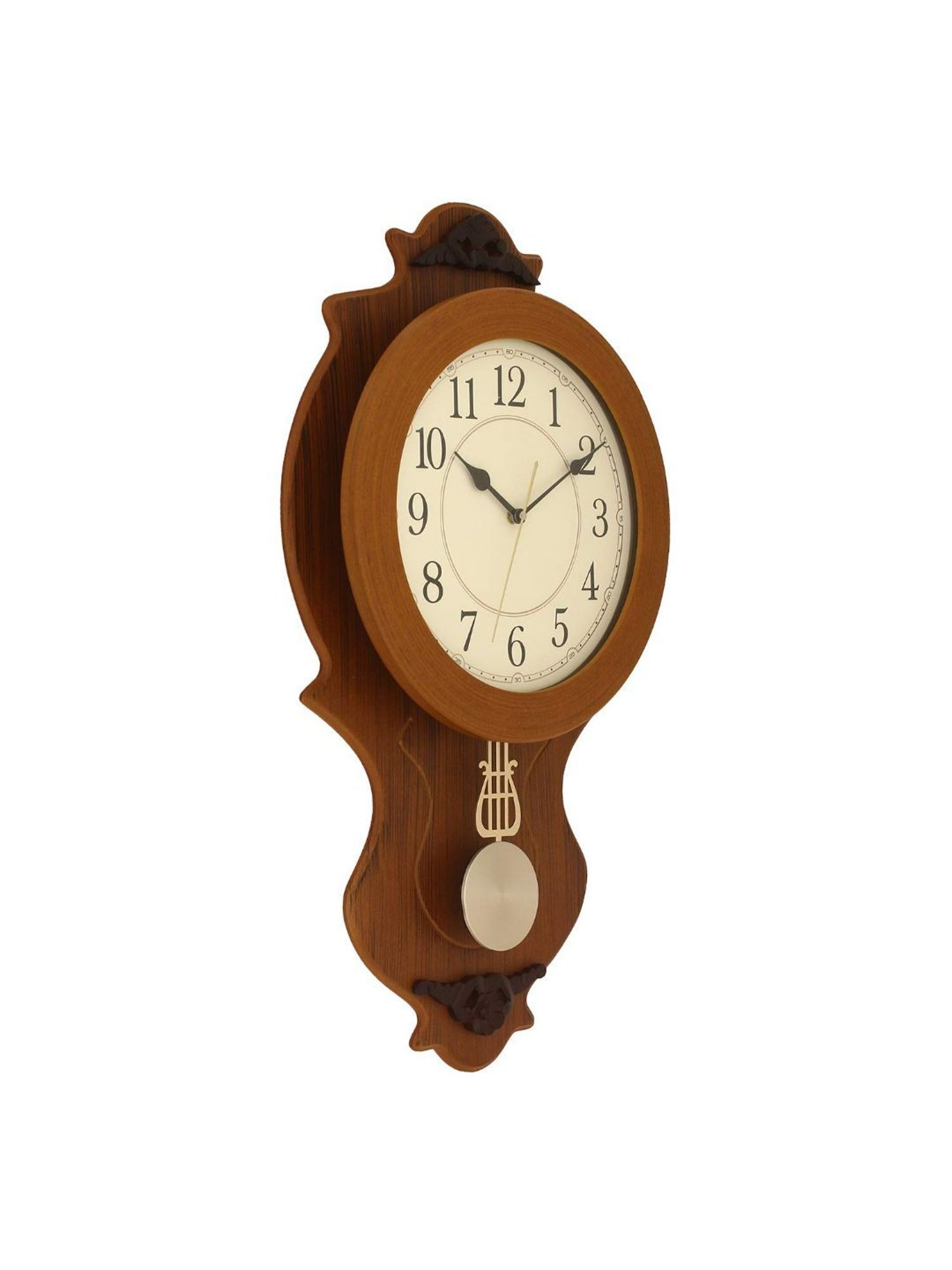 CHRONIKLE Elegant Vertical Brown Wood Wall Clock