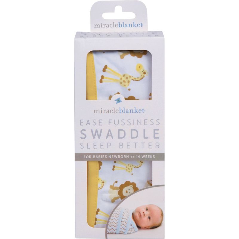 Miracle Blanket Swaddle Wrap Giraffe & Lion Dark Yellow