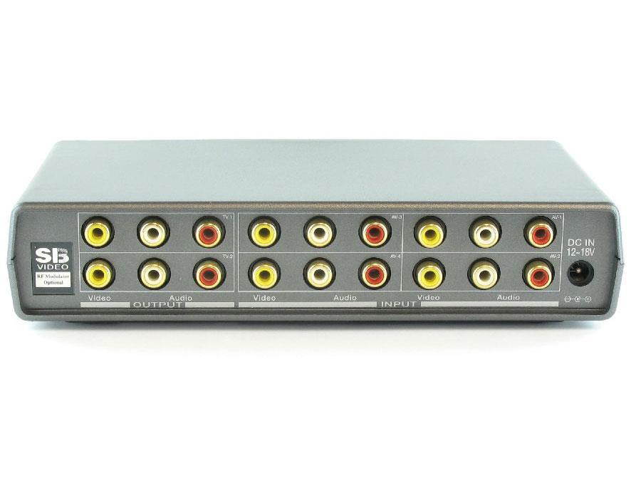Shinybow SB-5420 4x2 AUTO Composite Video / Stereo Audio Switch w/3-Yr Warranty