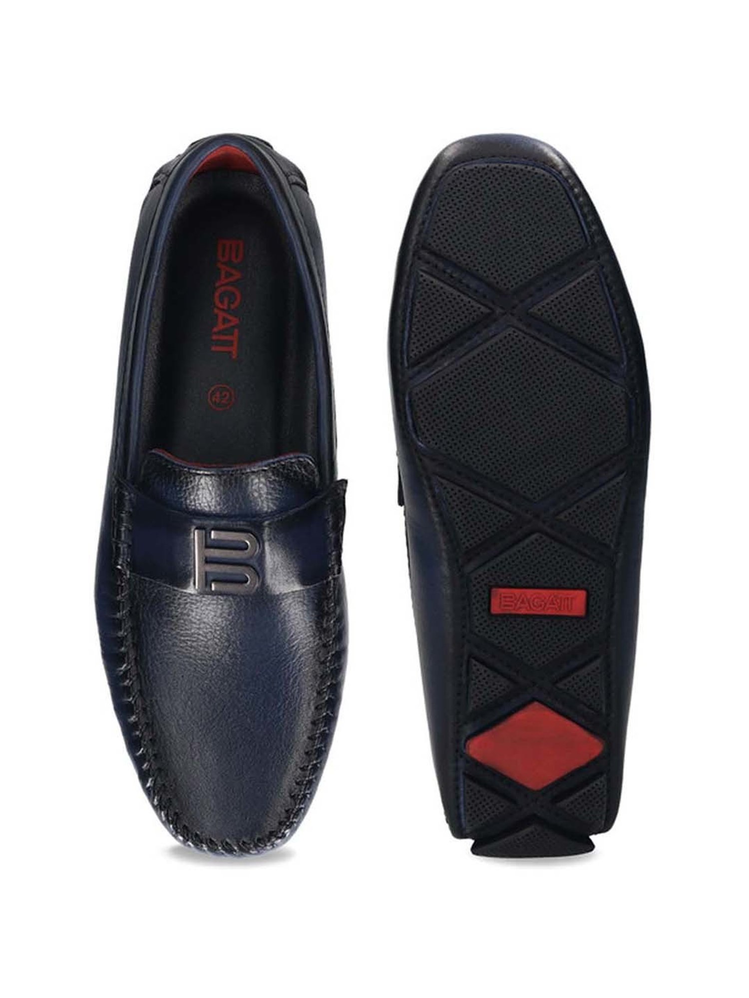 BAGATT Men's Hexa Blue Casual Loafers