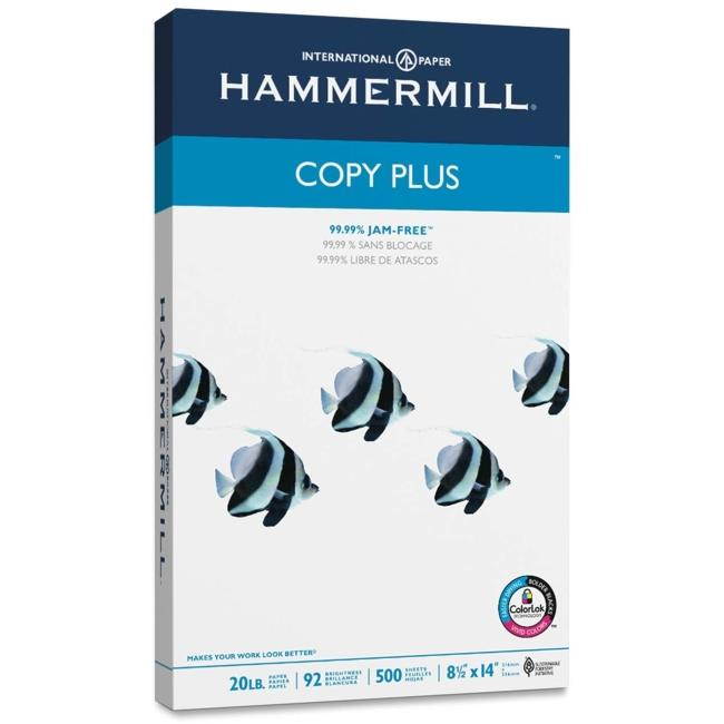 Hammermill - 105015CT - Hammermill Copy Plus Copy & Multipurpose Paper - Legal - 8 1/2 x 14 - 20 lb Basis Weight - 92