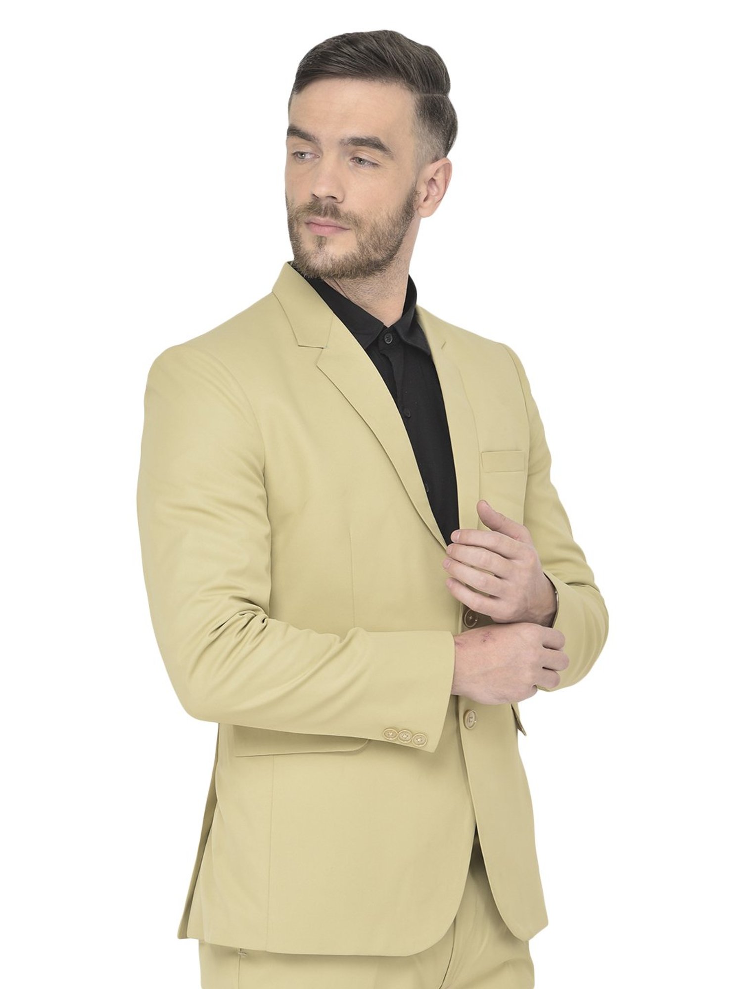 SG RAJASAHAB Beige Regular Fit Blazer