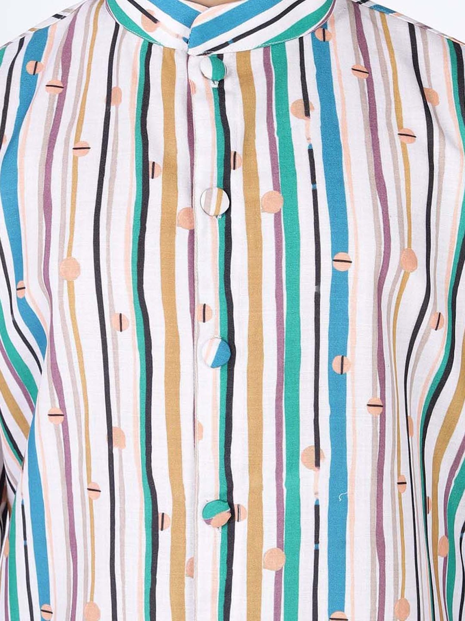 TABARD Kids Green & Black Cotton Printed Kurta Set