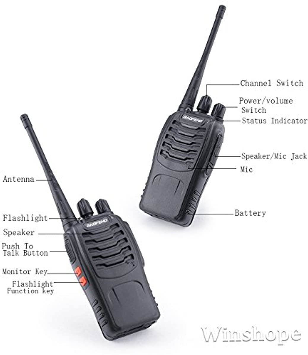 Baofeng Two Way Radios Long Range FRS Walkie Talkies with Earpiece 3 Pack(2 Boxes) UHF Handheld Reachargeble BF-888s Walkie Talkie for Adults or Kids Li-ion Battery and Charger Included