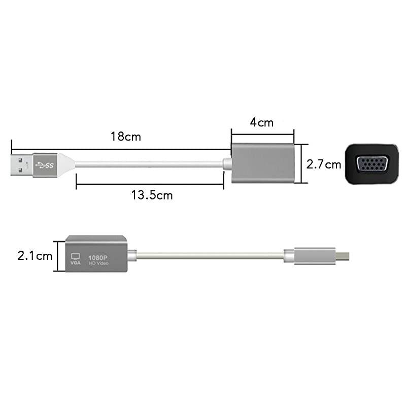 to VGA Adapter Compatible with Mac OS Windows XPVista1087 30 to VGA Female 1080P Monitor Display Video AdapterConverterFemale 20 in