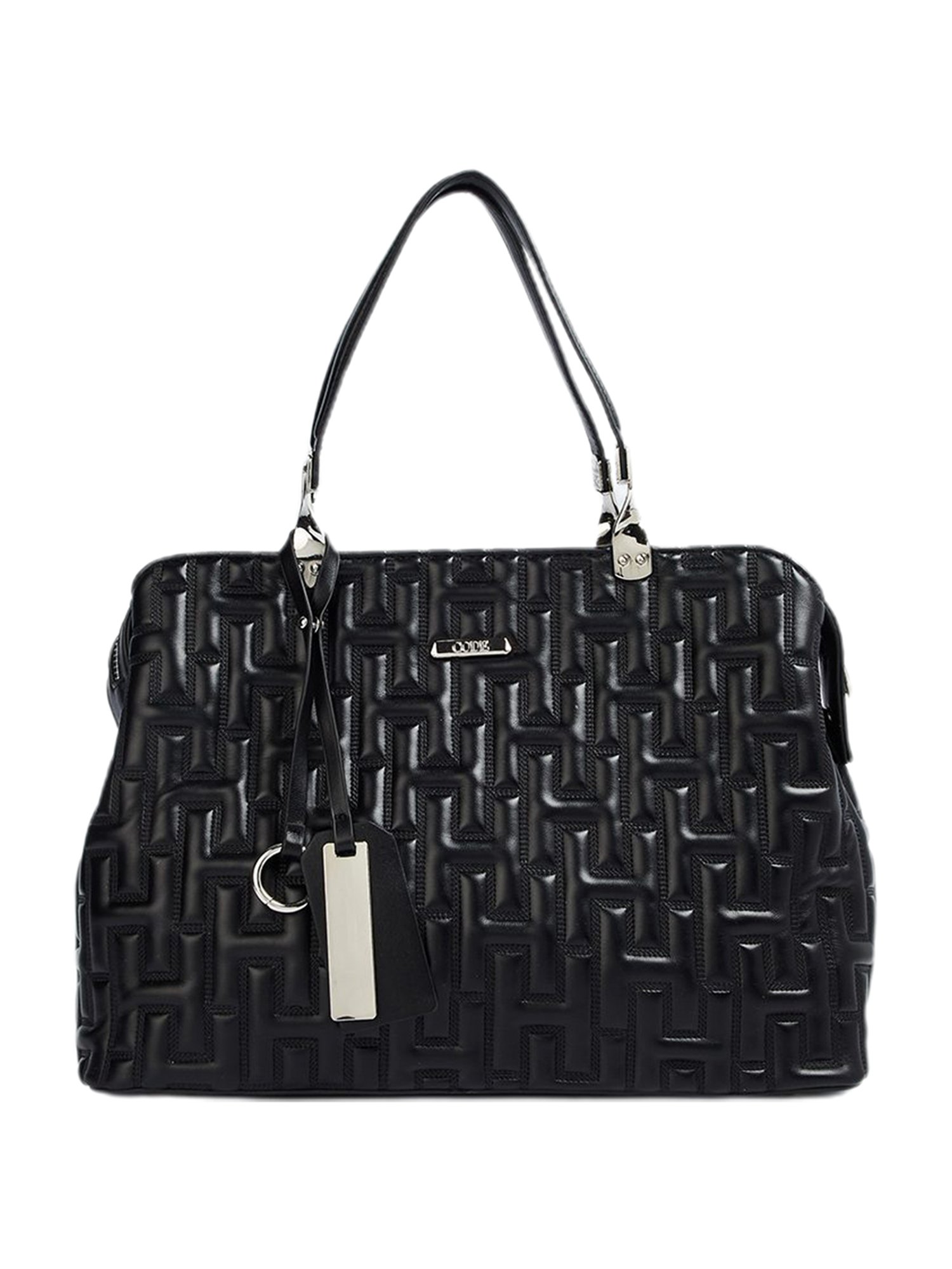Code by Lifestyle Black Quilted Handbag