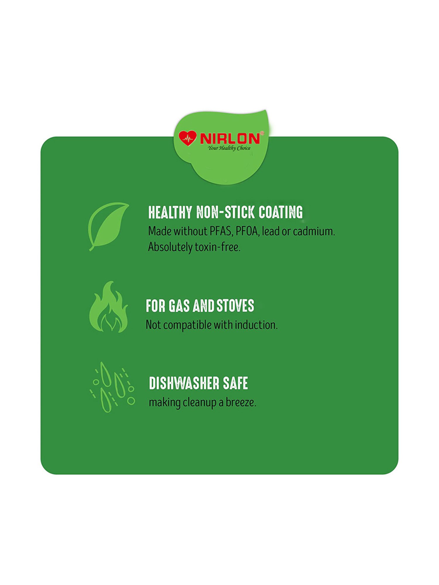 Nirlon Non-Stick Red Aluminium Non-Toxic Cookware Combo Set with Steel Lid