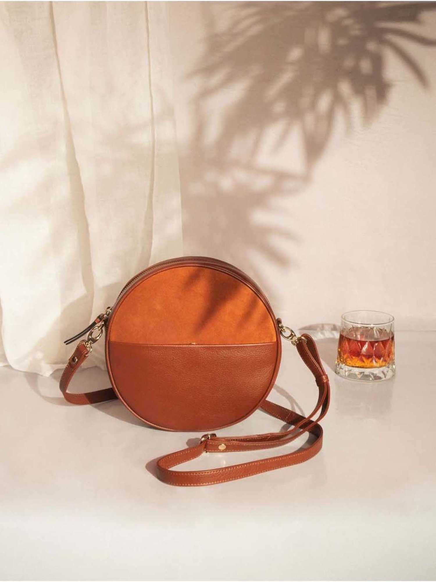 Mai Soli Tan Solid Medium Sling Handbag