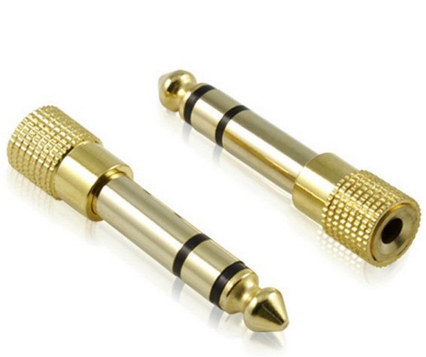 New 4pcs 3.5mm Male to 6.5mm Female + 6.5mm Female to 3.5mm Audio Adapter Connector