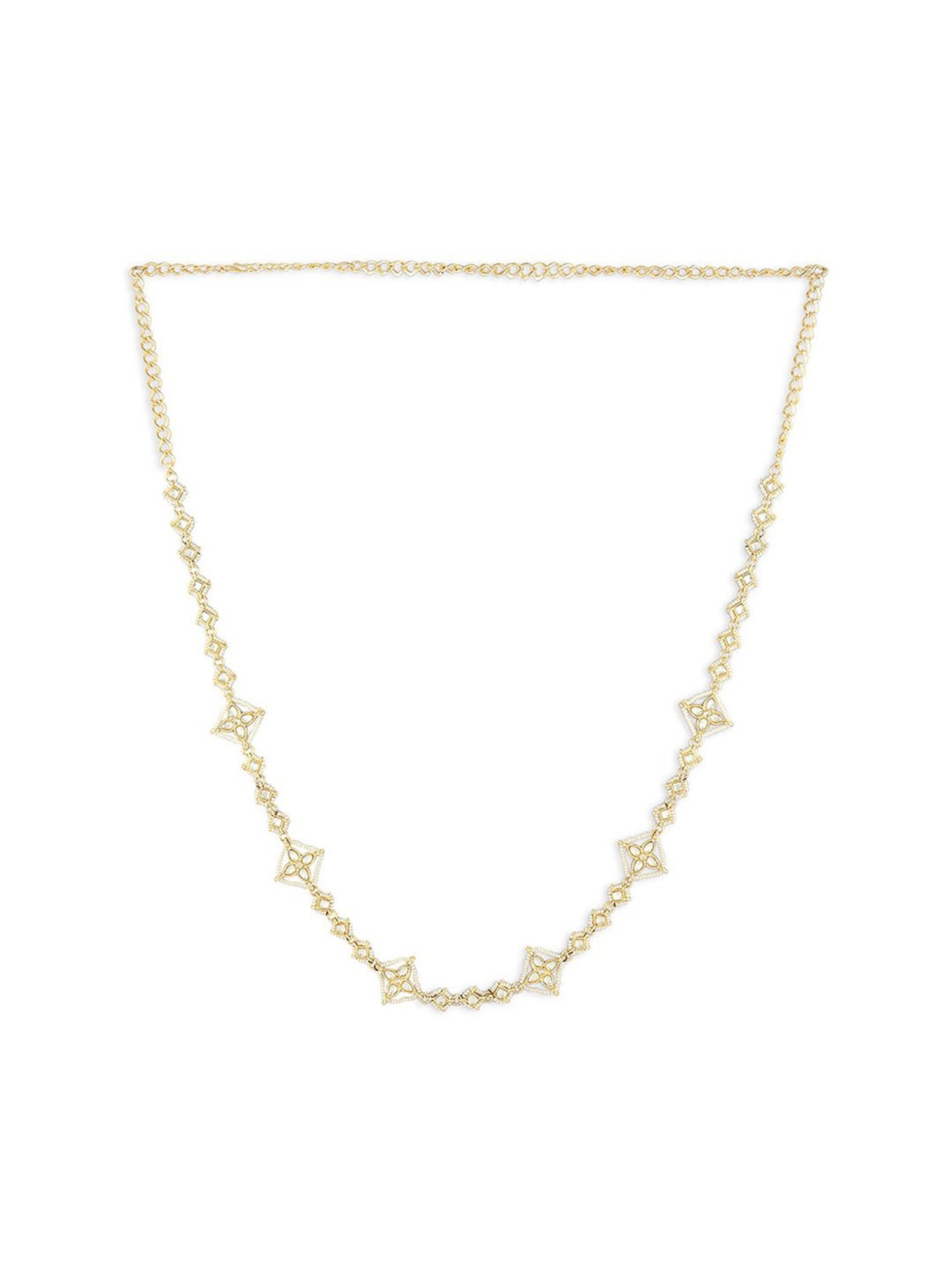 Zaveri Pearls Gold Tone Traditional Kundan Pearls Embellished Bridal Kamarbandh-ZPFK15972