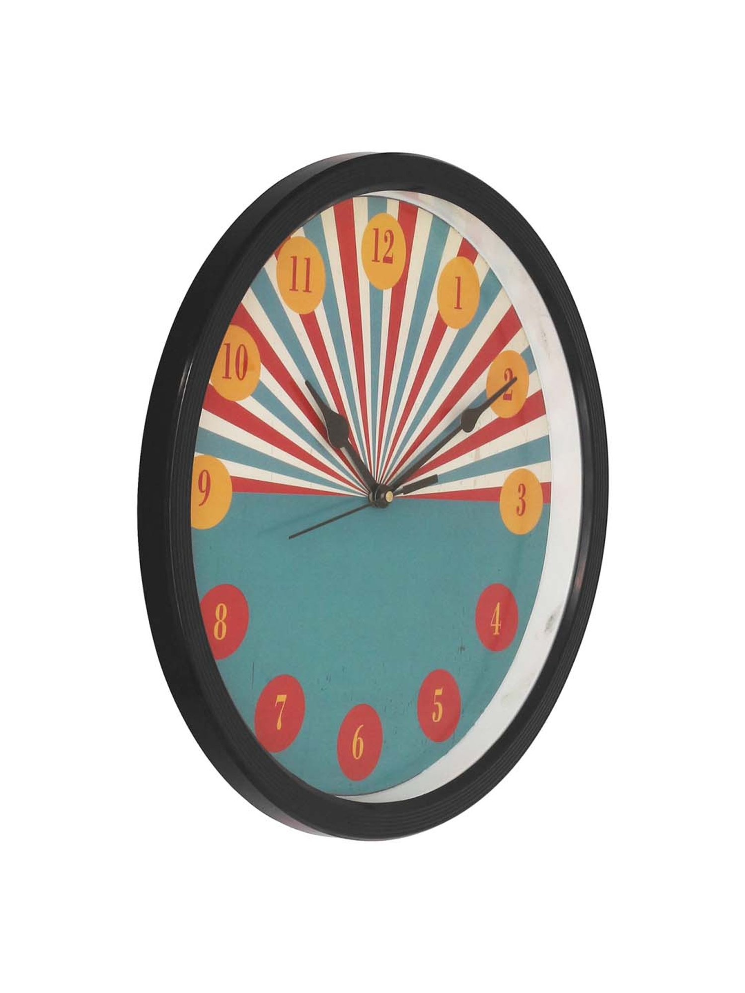 eCraftIndia Designer Round Analog Black Wall Clock