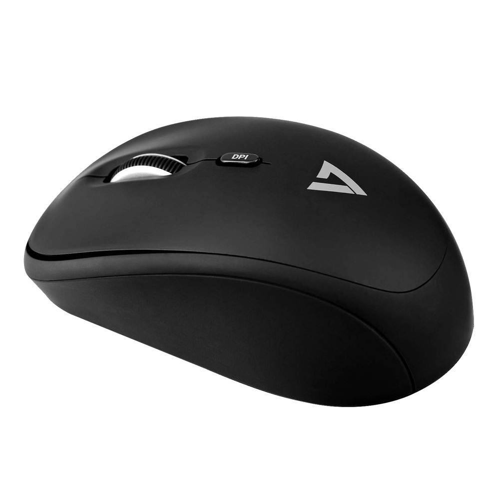 V7 MW100-1E Black RF Wireless Optical 1600 DPI Ambidextrous Mouse