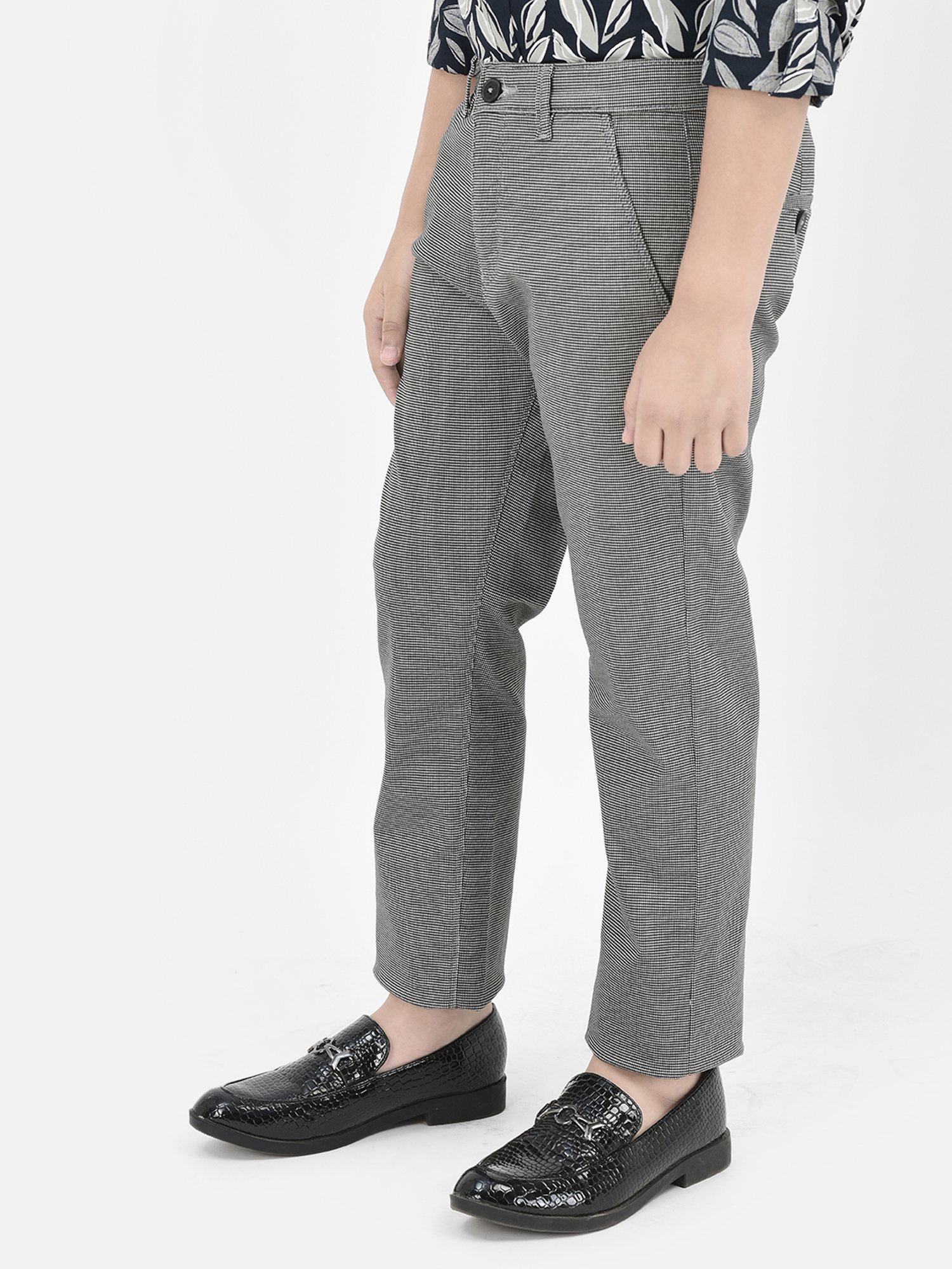 Crimsoune Club Boys Grey Self Trousers