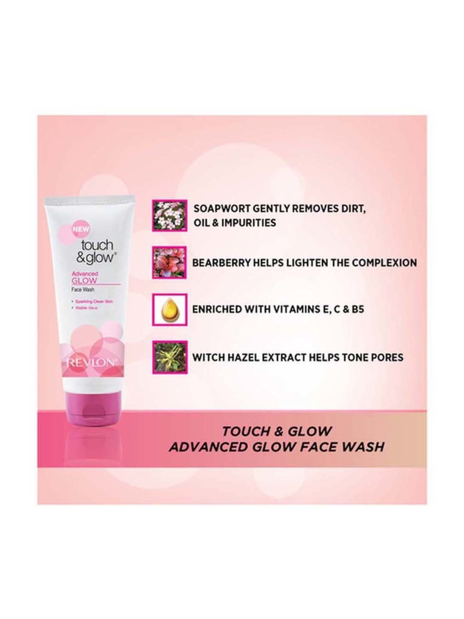 Revlon Touch & Glow Advanced Fairness Face Wash - 100 gm