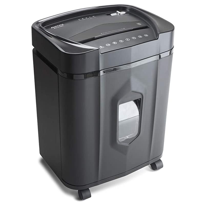 AU1415XA 14Sheet Crosscut PaperCD and Credit Card Shredder 5Gallon pullout Basket 10 Minutes Continuous Run Time
