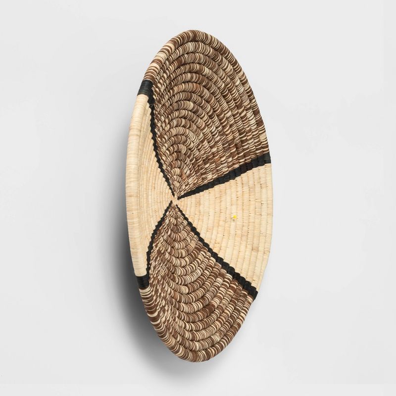 15" Decorative Round Raffia Wall Plate Art Natural - All Across Africa