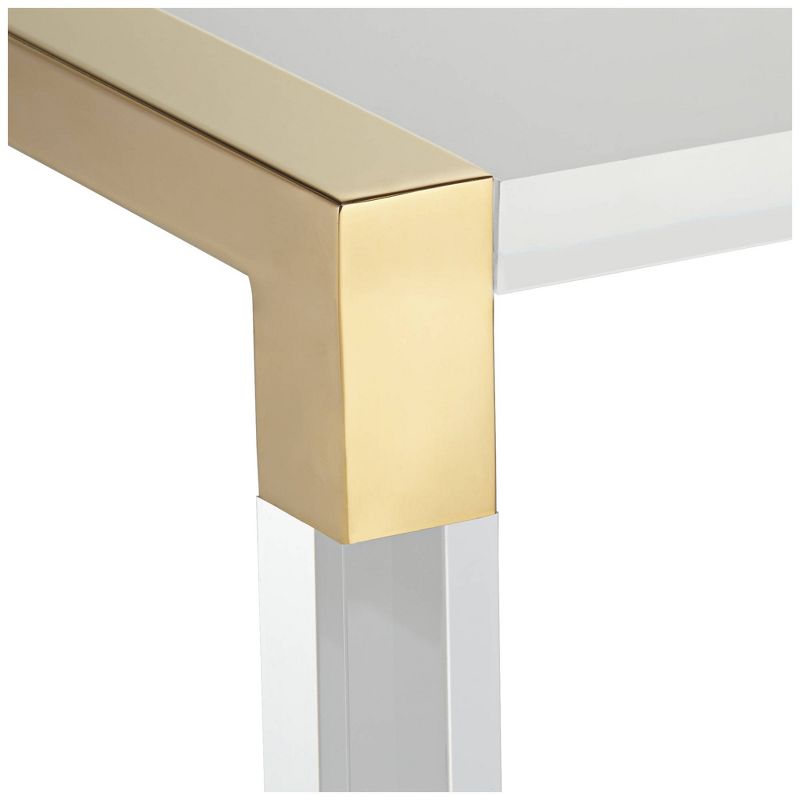 55 Downing Street Hanna 23 1/2" Wide Gold and Clear Acrylic Side Table