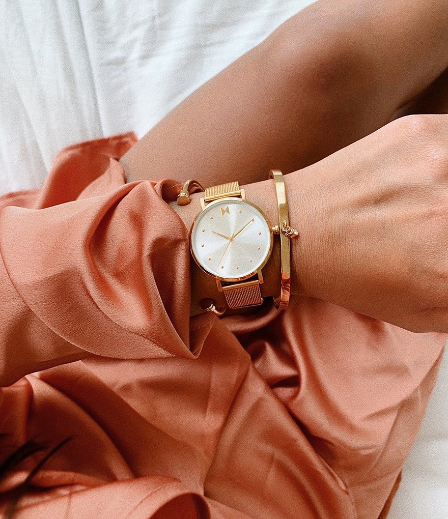 MVMT Dot Flash Gold Stainless Steel Mesh Bracelet Watch