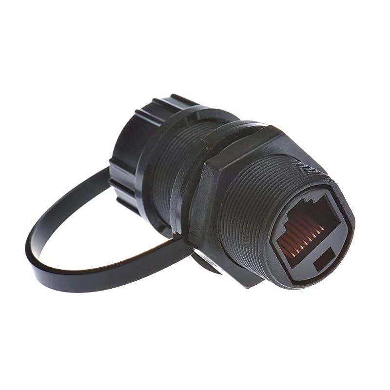 5PCS Panel Mounting RJ45 Waterproof Cat5/5e/6 8P8C Connector Ethernet LAN Cable Connector Double Head Coupler Adapter Female to Female with Waterproof/Dust Cap