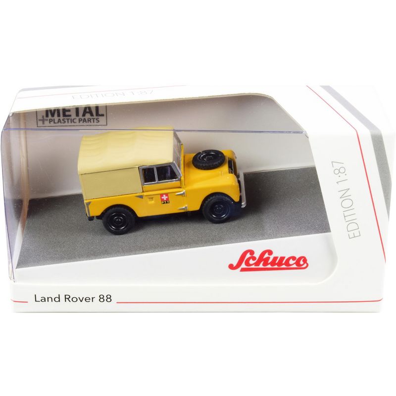 Land Rover 88 "PTT" Yellow with Tan Top 1/87 (HO) Diecast Model Car by Schuco
