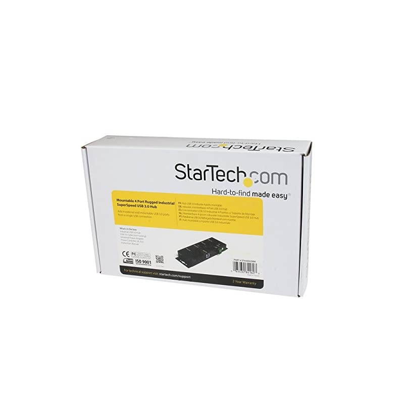 com 4Port USB 30 Hub Industrial USB Expansion Hub with ESD Protection TAA Compliant Metal Mountable USB Hub ST4300USBMBlack