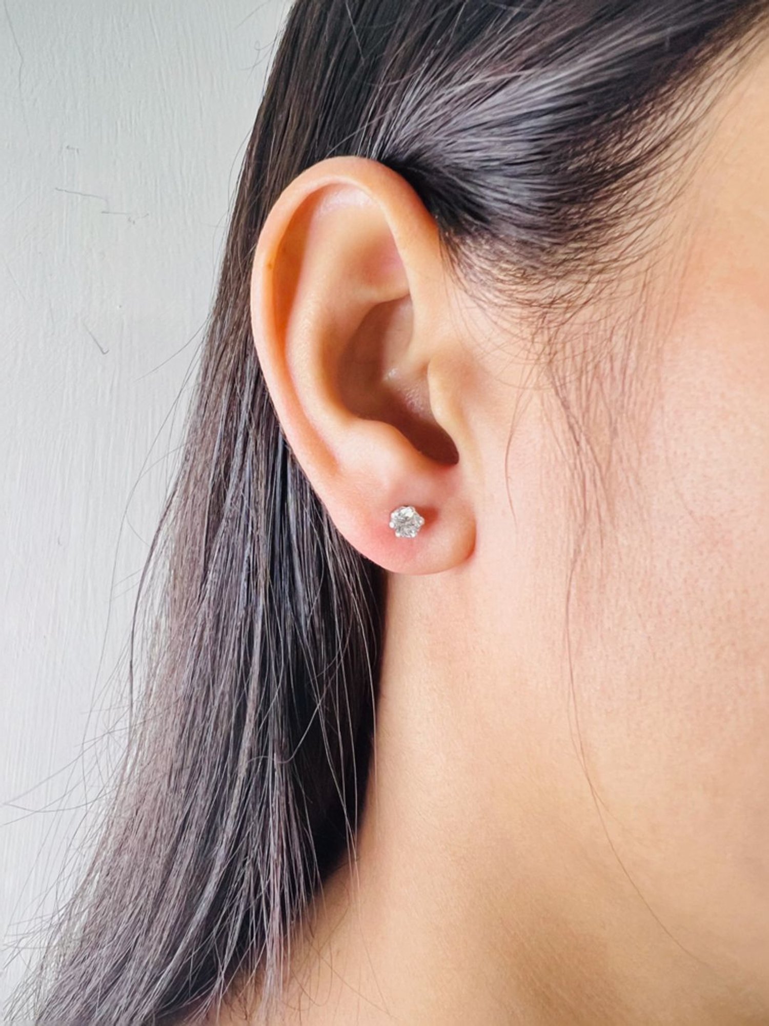 Arte Jewels 925 Sterling Silver Round Solitaire Stud Earrings for Women & Girls