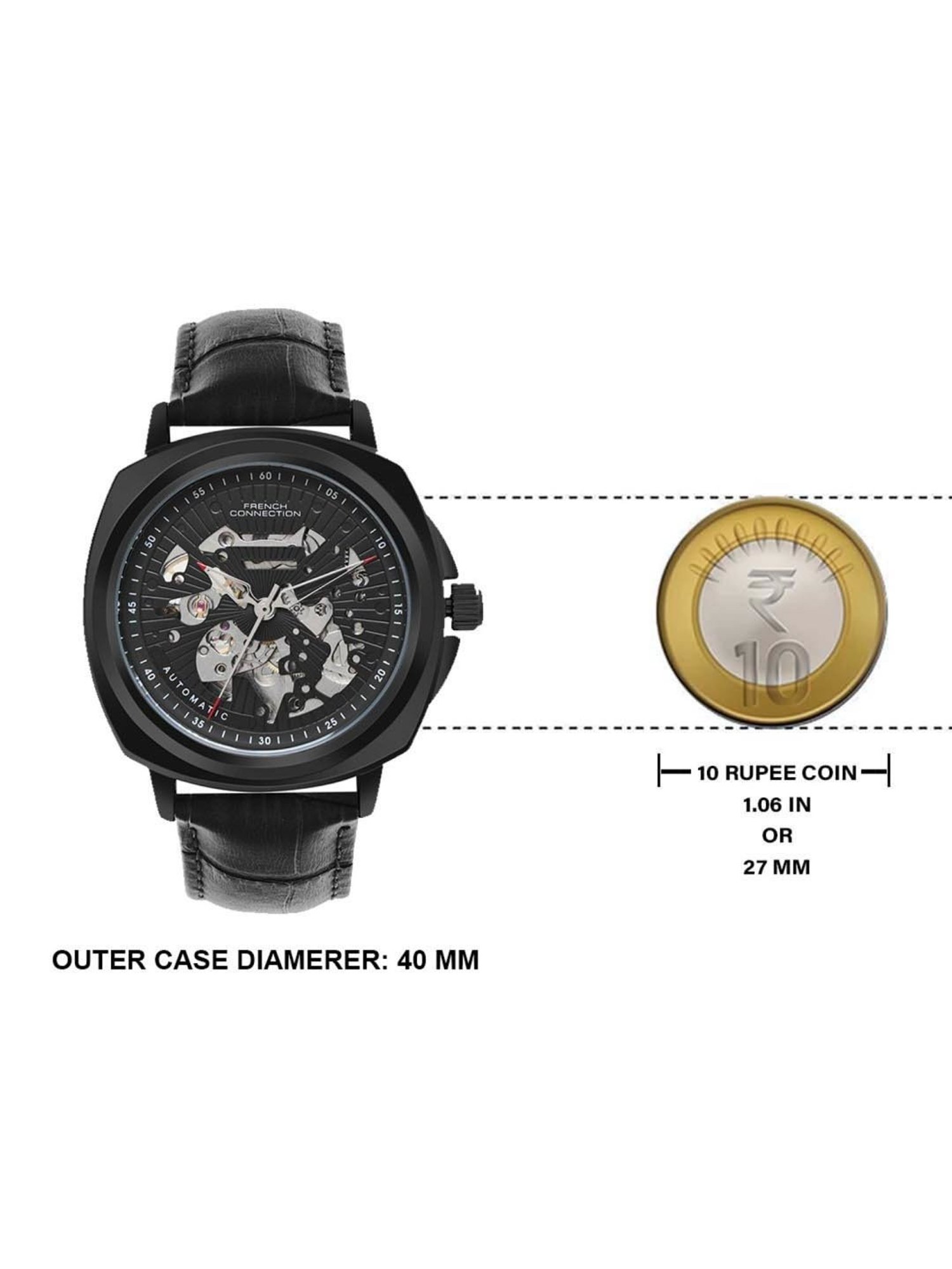 French Connection Automatic Skeleton Watch for Men