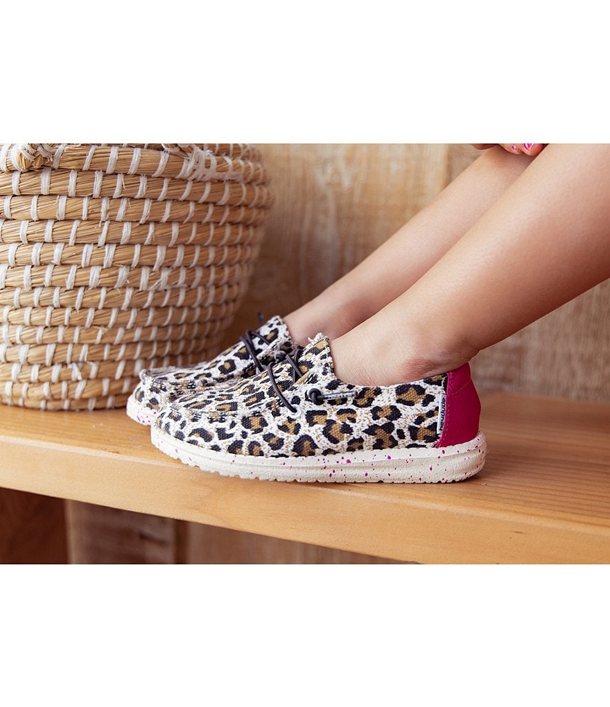 Hey Dude Girls' Wendy Cheetah Printed Washable Slip-Ons (Youth)