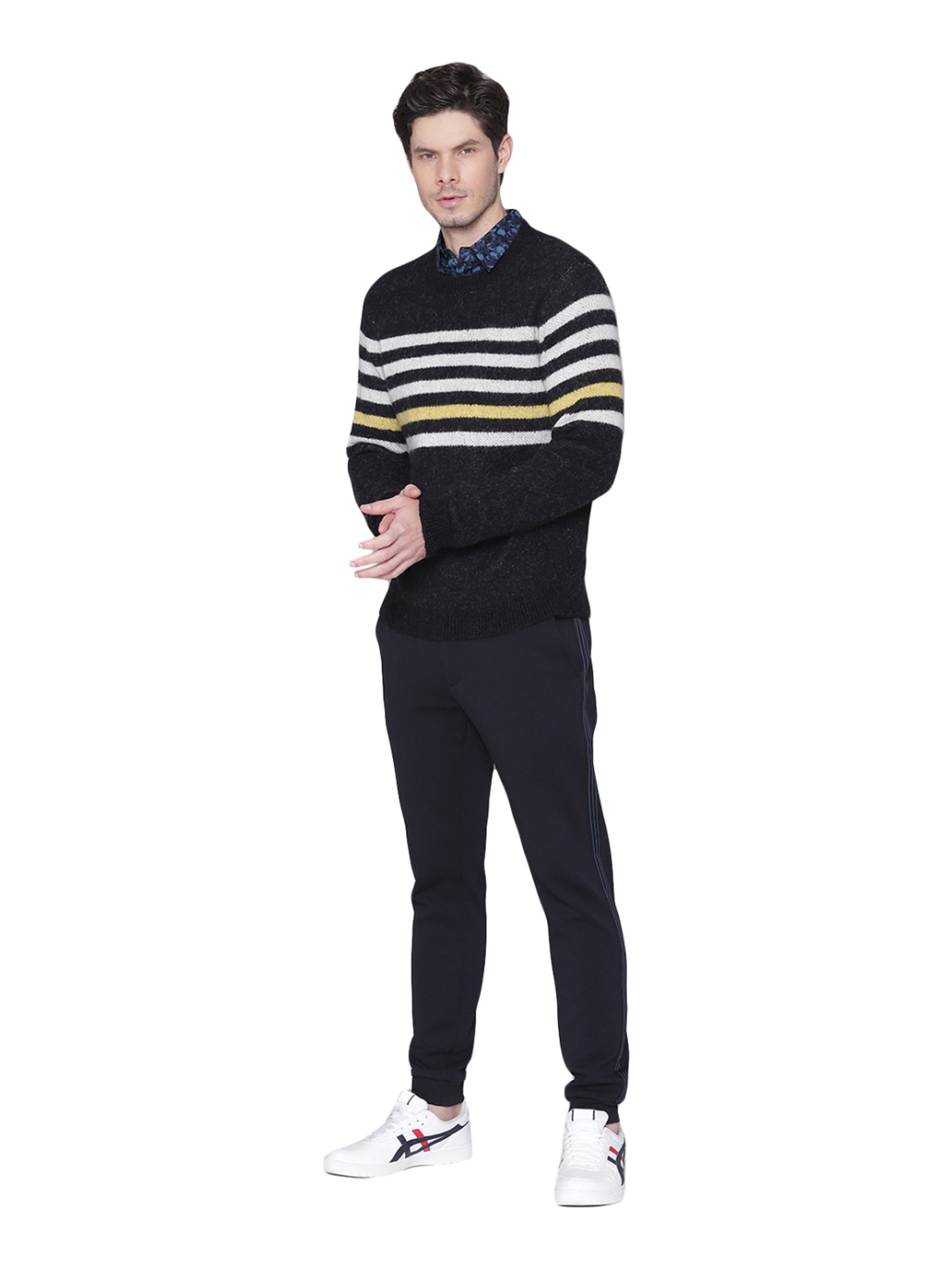 Antony Morato Black Regular Fit Striped Sweater