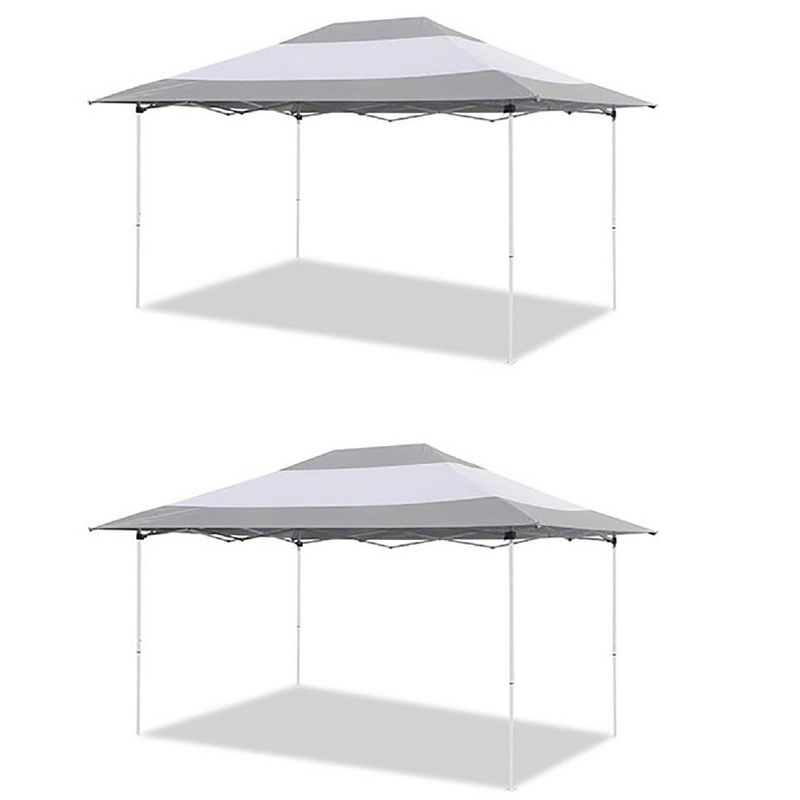 Z-Shade 14 x 10 Foot Instant Canopy Outdoor Patio Shelter, Grey & White (2 Pack)