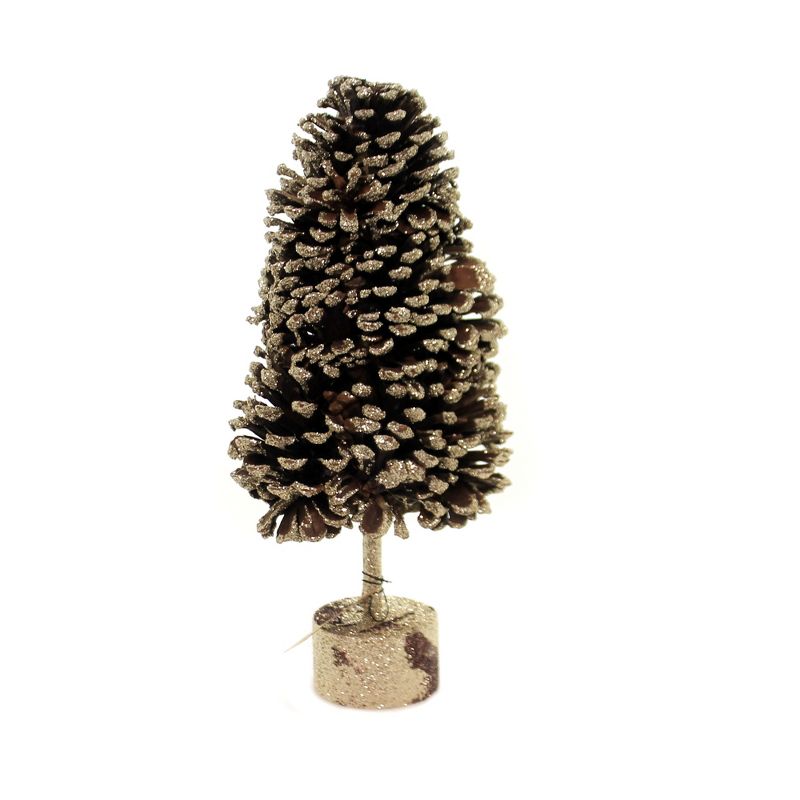 Christmas 13.0" Pinecone Tree Gold Glitter13 In Holiday Festive  -  Decorative Figurines