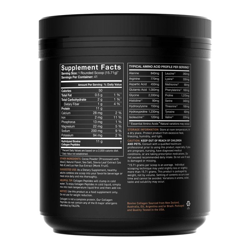 Sports Research Hydrolyzed Type 1 & 3 Collagen Peptides - Dark Chocolate - 22.72oz