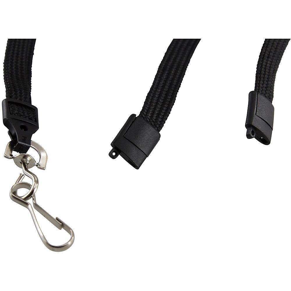 SICURIX Plastic Hook Breakaway Lanyard - 12 / Pack - 36" Length - Black - Nylon, Plastic, Steel