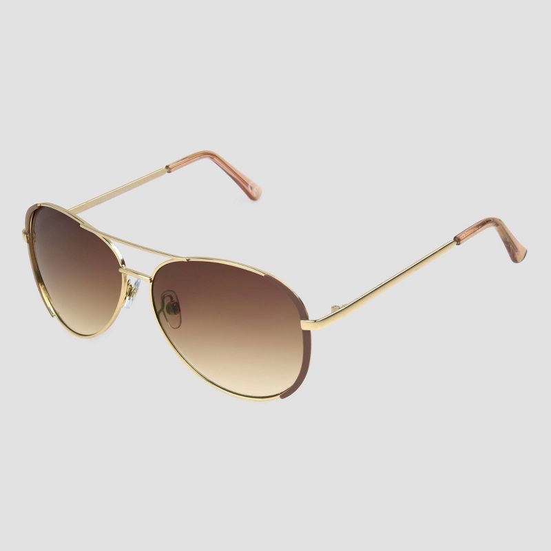 Women's Aviator Sunglasses - A New Day™ Gold