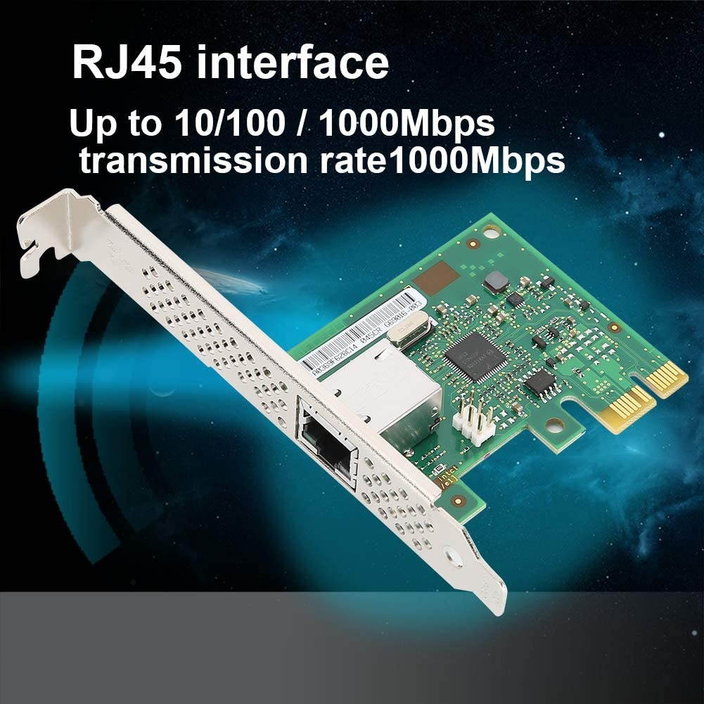 Zopsc Network Card, Server Network Card, PCIE x1 Gigabit Network Adapter Computer Accessory, for Intel I210AT Chip, with 2 LED Indicators