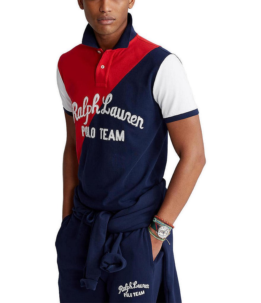 Polo Ralph Lauren Classic-Fit Mesh Color Block Short-Sleeve Polo Shirt