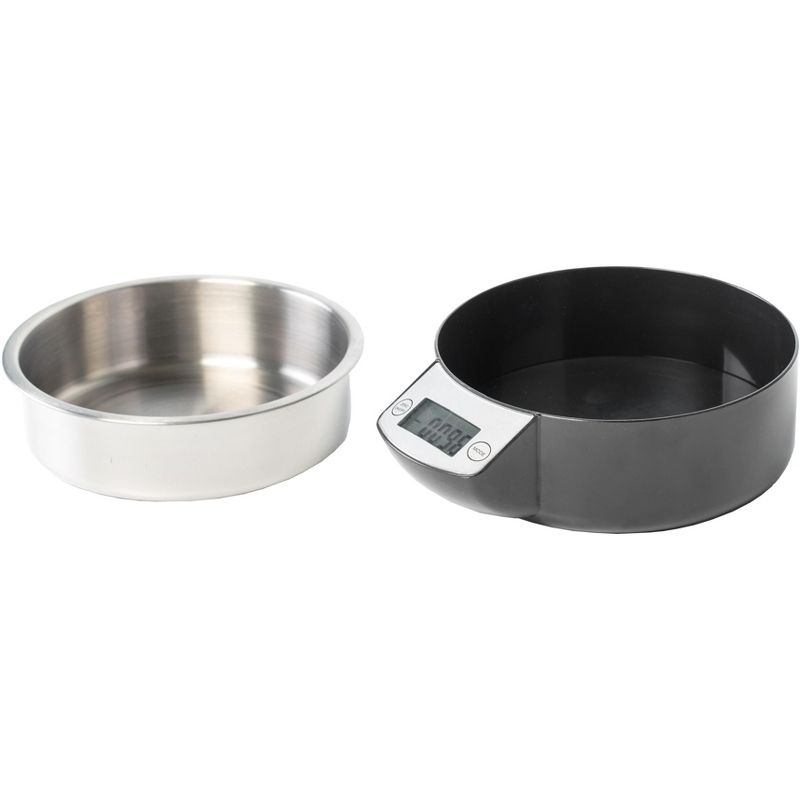 PawsMark Digital Scale Dog Feeding Bowl, Removable Washable Stainless Steel Bowl