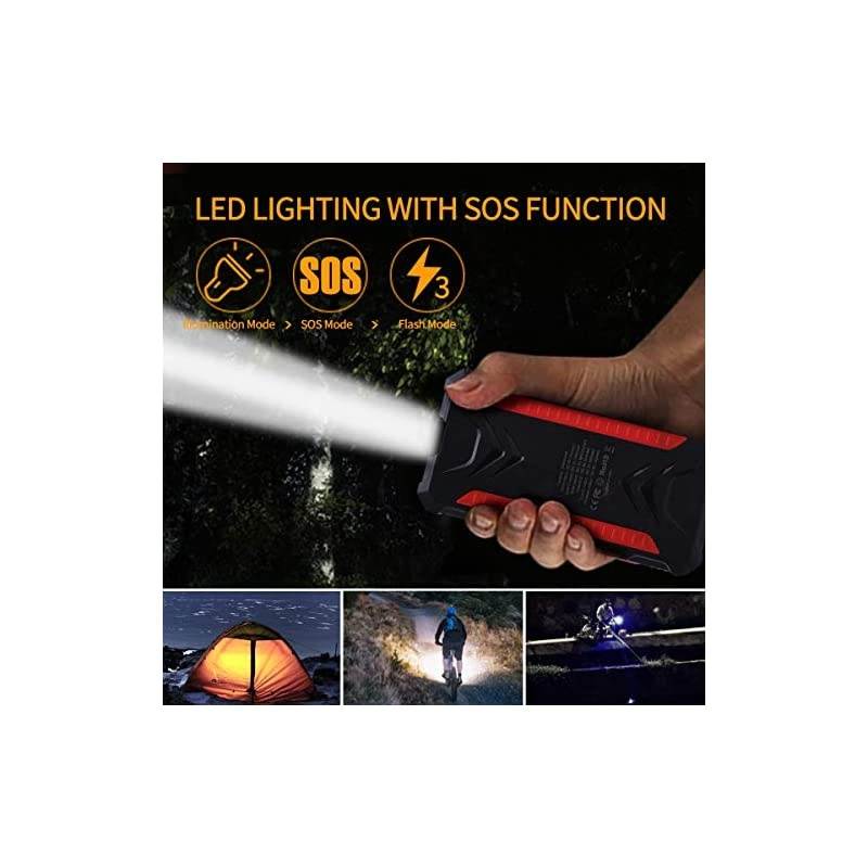 Power Bank, 20000mAh Portable Charger with Dual USB 3A Output Port/LED Light and External Battery Pack, Fast Charging for Smartphone